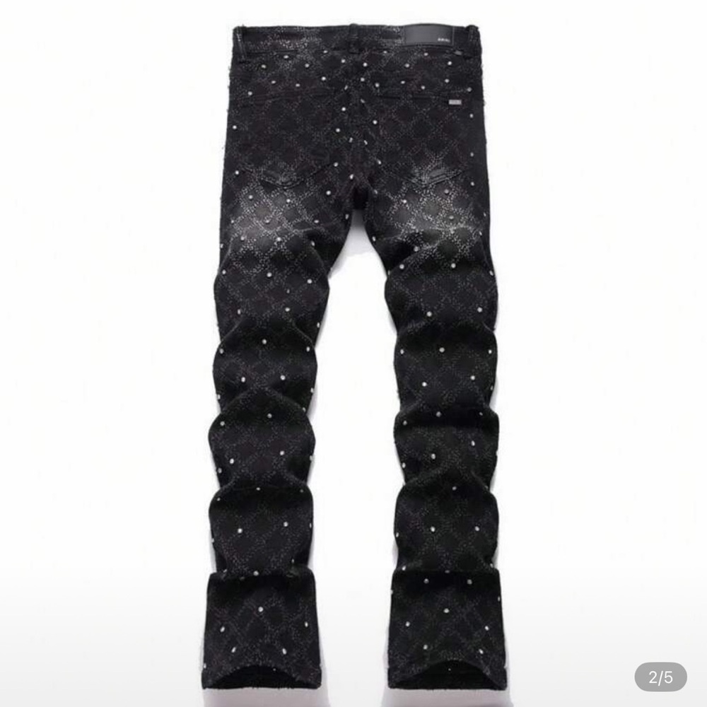 Men’s High Street Rivet Flared Jeans - Picture 2 of 6